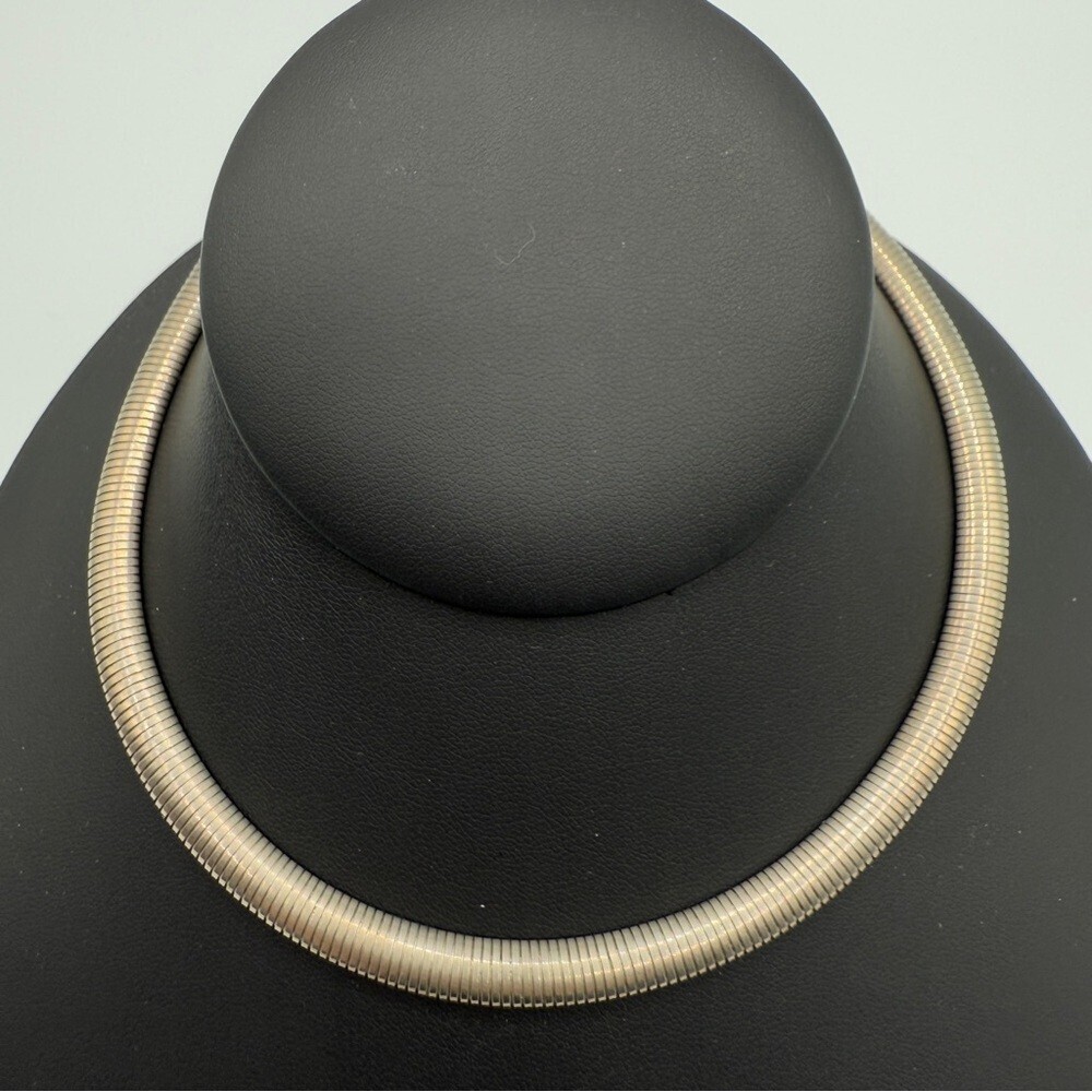 1940s Coro Pegasus Signed Tubogas Sleek Coil Collar Necklace